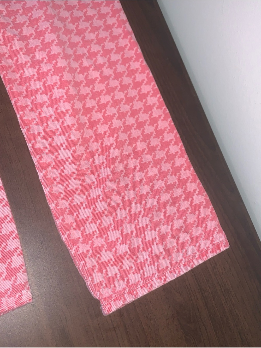 SHEIN Pink Houndstooth Wide-Leg Pants - Picture 6 of 6